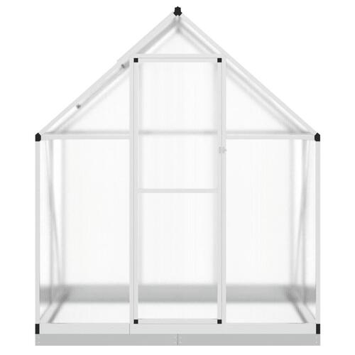 Drivhus med fundamentramme 169x114x202 cm aluminium sølvfarvet