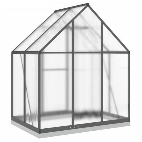 Drivhus med fundamentramme 169x114x202 cm aluminium antracitgrå