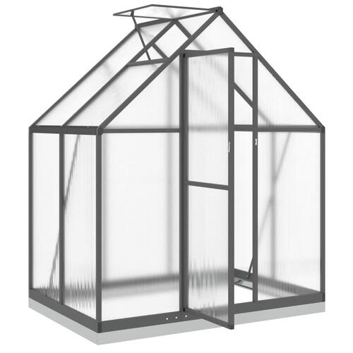 Drivhus med fundamentramme 169x114x202 cm aluminium antracitgrå