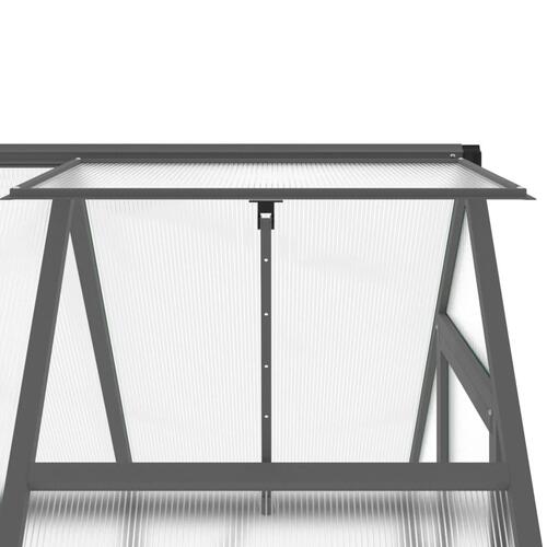Drivhus med fundamentramme 169x114x202 cm aluminium antracitgrå