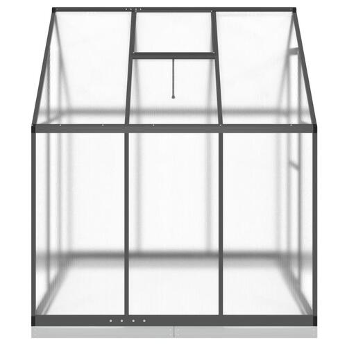 Drivhus med fundamentramme 169x169x202 cm aluminium antracitgrå