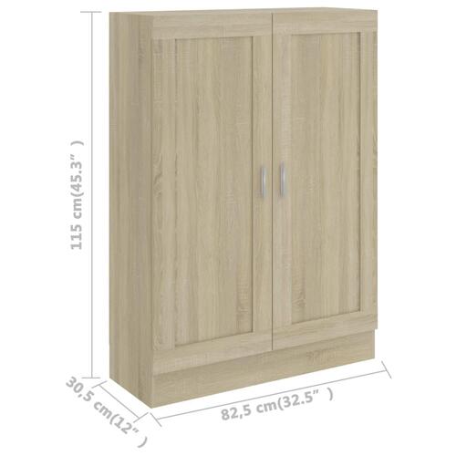 Bogskab 82,5x30,5x115 cm konstrueret træ sonoma-eg