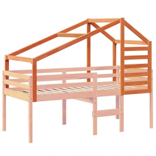 Stel til husseng 198x87x113 cm massivt fyrretræ gyldenbrun