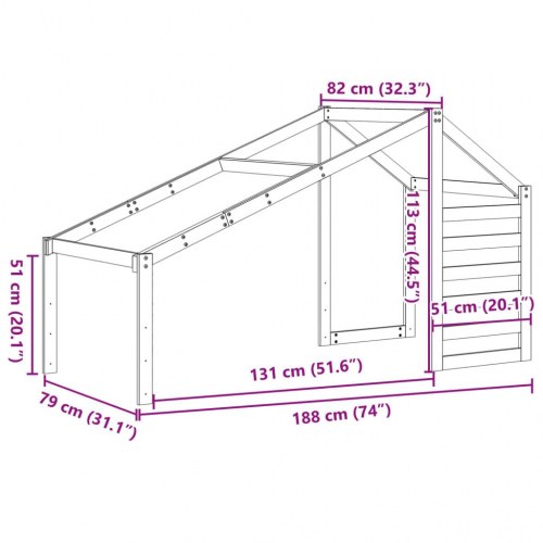 Stel til husseng 188x82x113 cm massivt fyrretræ