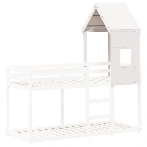 Stel til husseng 60x99x139,5 cm massivt fyrretræ hvid