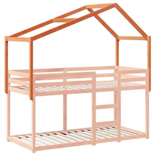 Stel til husseng 213x85,5x144,5 cm massivt fyrretræ gyldenbrun