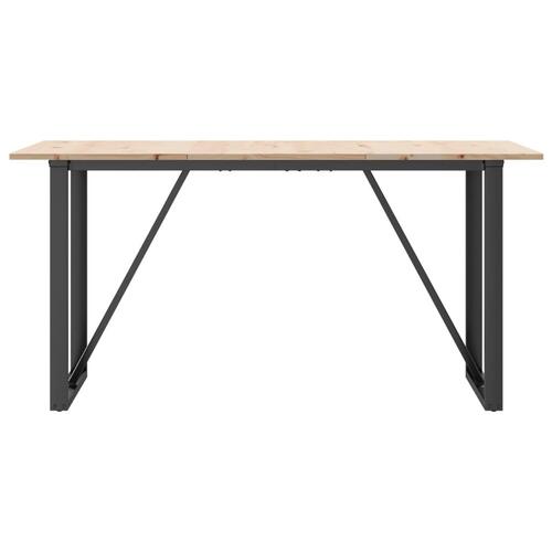 Spisebord 160x80x75 cm O-stel massivt fyrretræ og stål