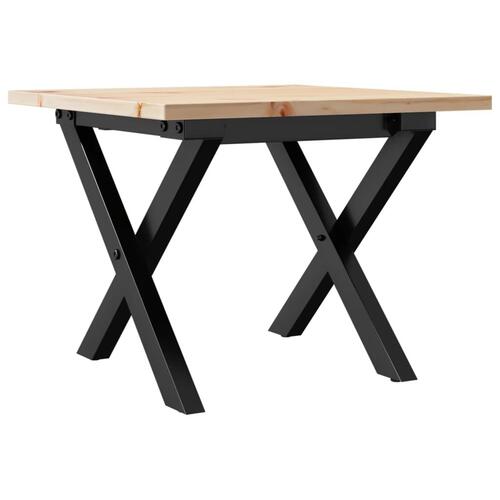 Sofabord 40x40x35 cm X-stel massivt fyrretræ og stål