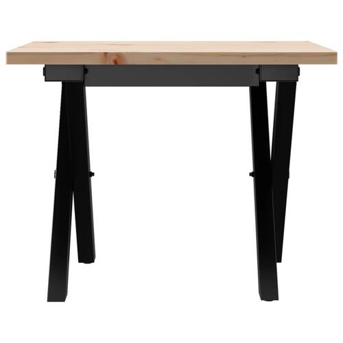 Sofabord 40x40x35 cm X-stel massivt fyrretræ og stål