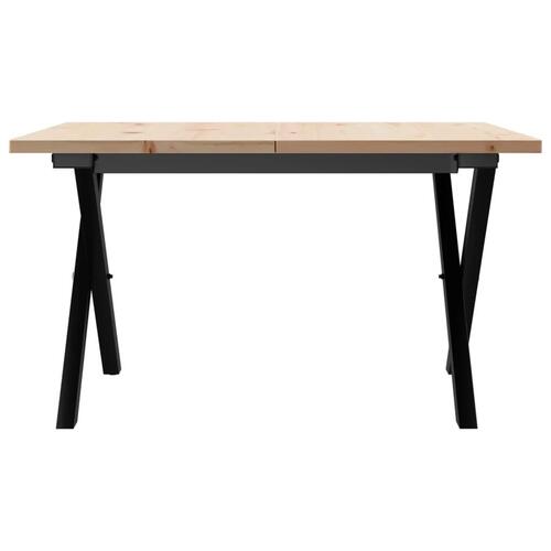 Sofabord 60x60x40 cm X-stel massivt fyrretræ og stål