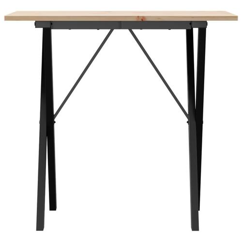 Spisebord 80x50x75 cm X-stel massivt fyrretræ og stål