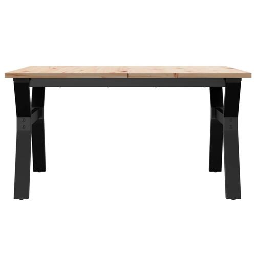 Sofabord 80x80x45 cm Y-stel massivt fyrretræ og stål