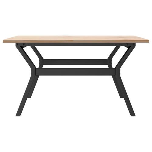 Sofabord 80x80x45 cm Y-stel massivt fyrretræ og stål