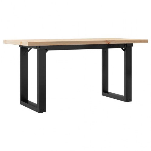 Sofabord 90x40x45,5 cm O-stel massivt fyrretræ og stål