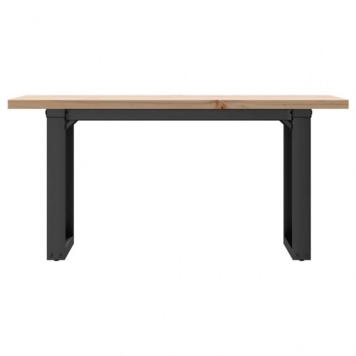 Sofabord 90x40x45,5 cm O-stel massivt fyrretræ og stål