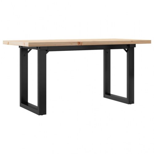 Sofabord 90x40x45,5 cm O-stel massivt fyrretræ og stål