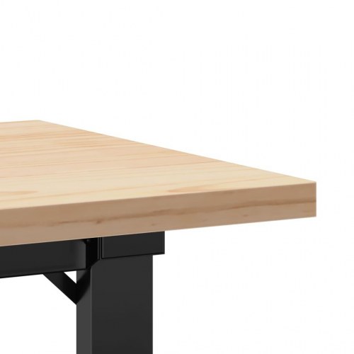 Sofabord 90x40x45,5 cm O-stel massivt fyrretræ og stål