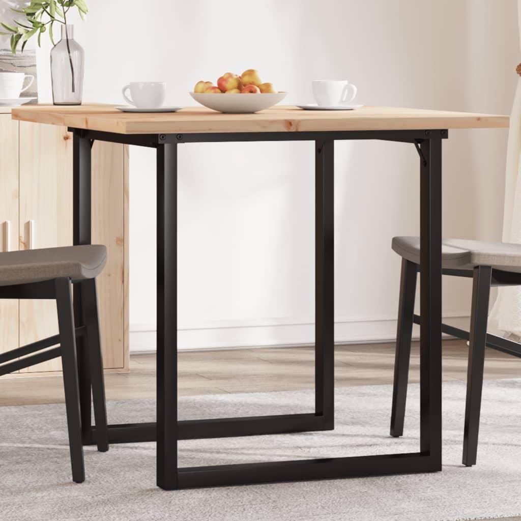Spisebord 80x80x75,5 cm O-stel massivt fyrretræ og stål