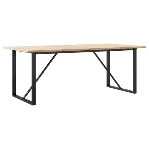 Spisebord 200x100x75,5 cm O-stel massivt fyrretræ og stål