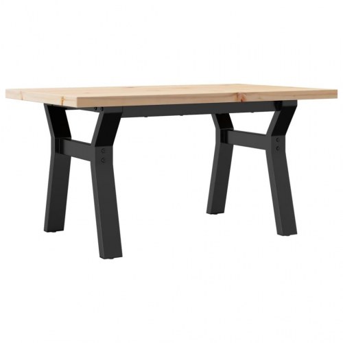 Sofabord 80 x 50 x 40,5 cm med Y-stel i massivt fyrretræ og stål