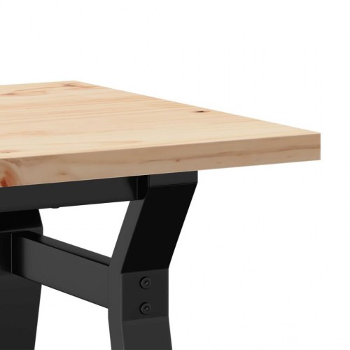 Sofabord 80 x 50 x 40,5 cm med Y-stel i massivt fyrretræ og stål