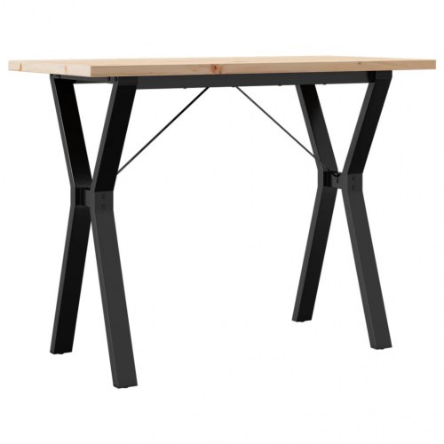 Spisebord 100 x 50 x 75,5 cm med Y-stel i massivt fyrretræ og stål