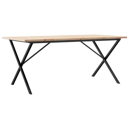 Spisebord 180x90x75,5 cm X-stel massivt fyrretræ og støbejern
