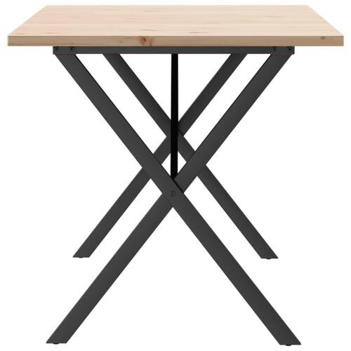 Spisebord 140x80x75,5 cm X-stel massivt fyrretræ og støbejern