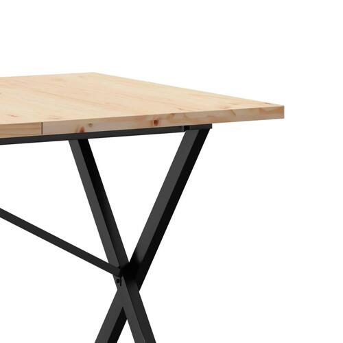 Spisebord 140x80x75,5 cm X-stel massivt fyrretræ og støbejern
