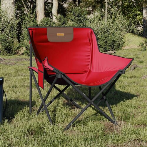 Campingstole med lommer 2 stk. foldbar rød