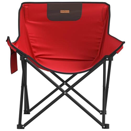 Campingstole med lommer 2 stk. foldbar rød