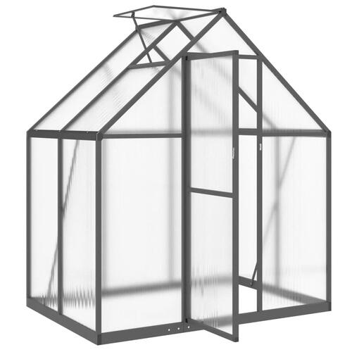 Drivhus med fundamentramme 169x114x195 cm aluminium antracitgrå