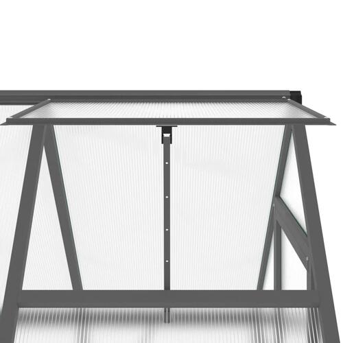 Drivhus med fundamentramme 169x114x195 cm aluminium antracitgrå