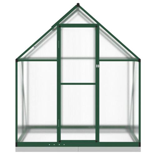 Drivhus med fundamentramme 169x114x202 cm aluminium grøn