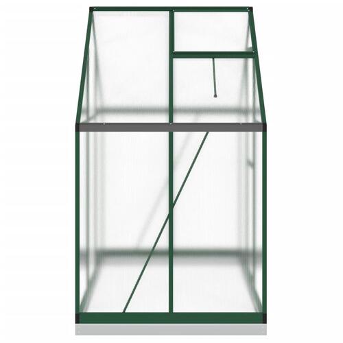 Drivhus med fundamentramme 169x114x202 cm aluminium grøn