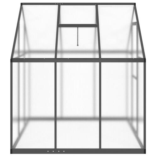 Drivhus med fundamentramme 169x169x195 cm aluminium antracitgrå