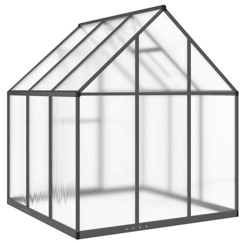 Drivhus med fundamentramme 169x169x195 cm aluminium antracitgrå