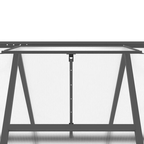 Drivhus med fundamentramme 169x169x195 cm aluminium antracitgrå