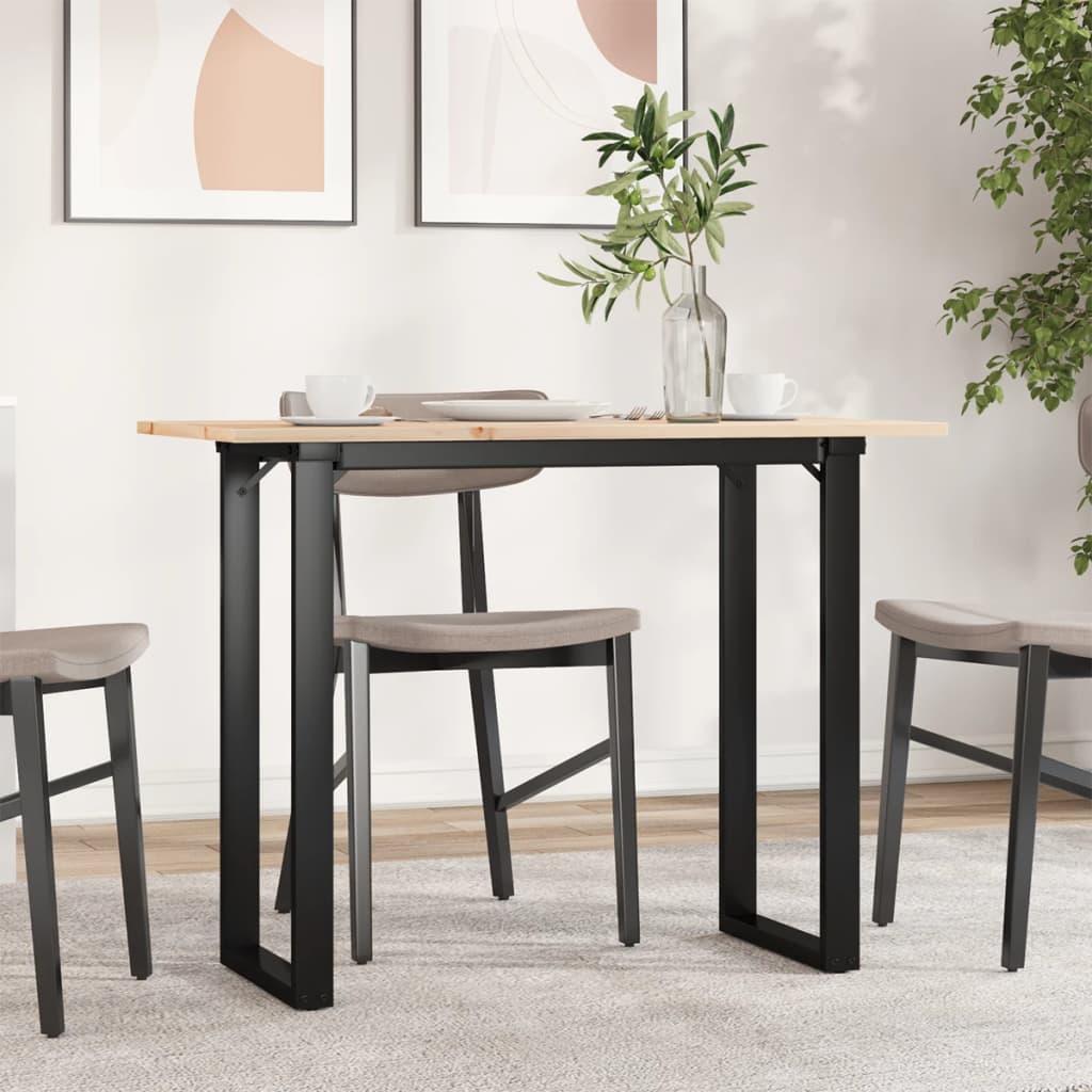 Spisebord 100x50x75 cm O-stel massivt fyrretræ og stål