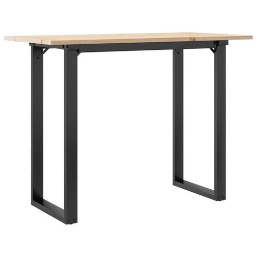 Spisebord 100x50x75 cm O-stel massivt fyrretræ og stål