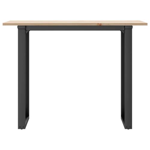 Spisebord 100x50x75 cm O-stel massivt fyrretræ og stål