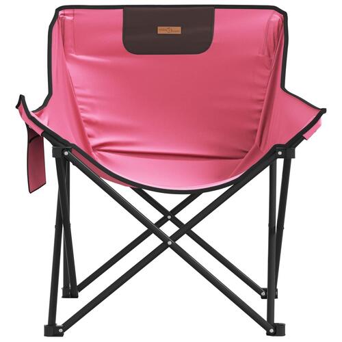 Campingstole med lommer 2 stk. foldbar lyserød