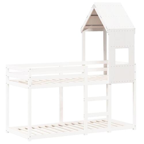 Stel til husseng 55x99x139,5 cm massivt fyrretræ hvid