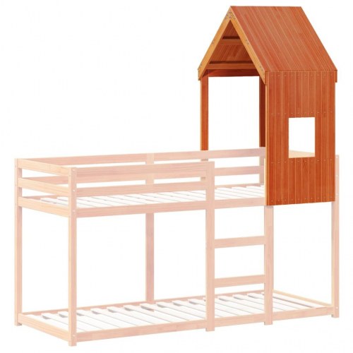 Stel til husseng 60x99x139,5 cm massivt fyrretræ gyldenbrun