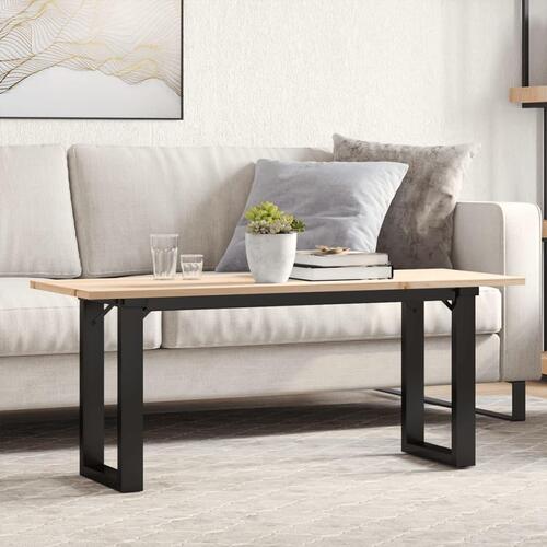 Sofabord 110x40x45 cm O-stel massivt fyrretræ og stål