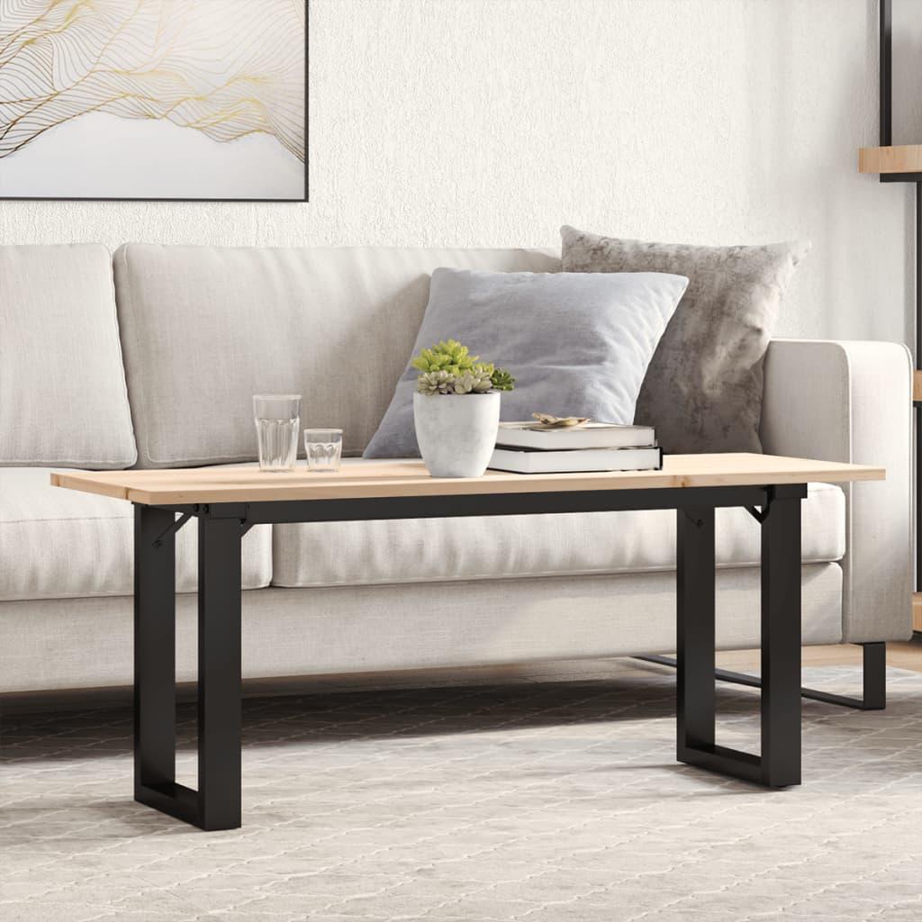 Sofabord 110x40x45 cm O-stel massivt fyrretræ og stål