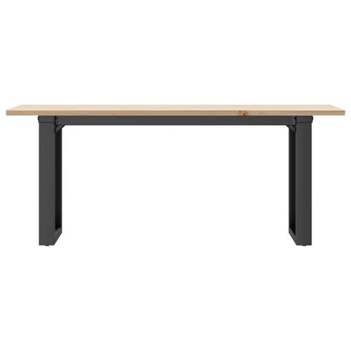 Sofabord 110x40x45 cm O-stel massivt fyrretræ og stål