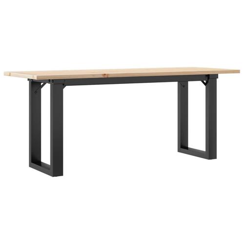 Sofabord 110x40x45 cm O-stel massivt fyrretræ og stål