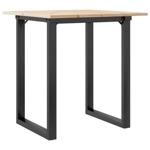 Spisebord 70x70x75 cm O-stel massivt fyrretræ og stål