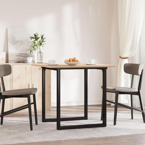 Spisebord 80x80x75 cm O-stel massivt fyrretræ og stål